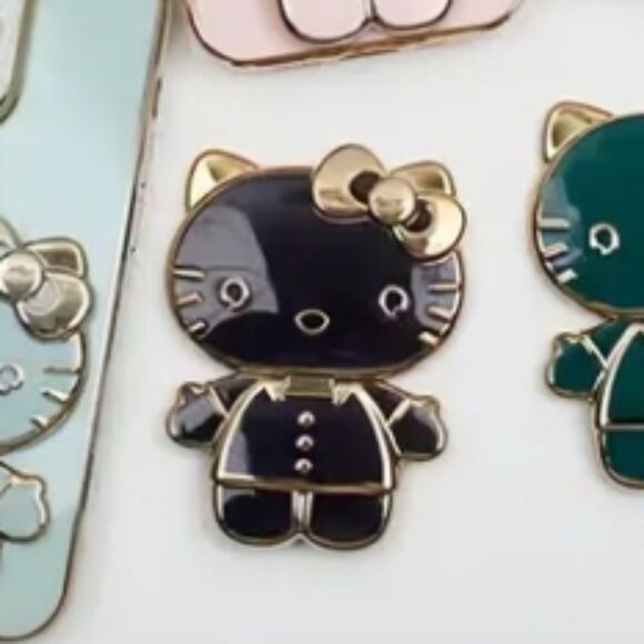 Hello Kitty Rotatable Folding Phone Stand Mirror - Black - Picture 5 of 6